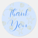 Search for sea shells wedding stickers Blue
