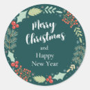 Search for merry christmas and happy new year stickers Simple