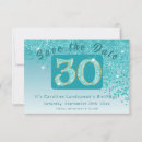 Search for 30th birthday save the dates Glitter