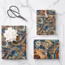 Search for navy blue and orange wrapping paper Whimsical