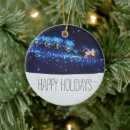 Search for reindeer with santa sleigh christmas tree decorations Blue