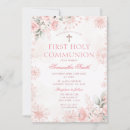 Search for pink and gold first communion invitations Girl