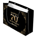 Search for 70th birthday gift bags Black and gold