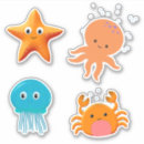 Search for white starfish stickers Marine life