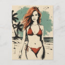 Search for red beach postcards Bikini
