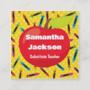 Search for substitute teacher business cards Education