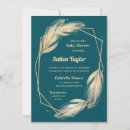 Search for feather baby shower invitations Green