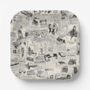 Search for antique newspaper paper plates Old