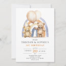 Search for twins 1st birthday invitations Watercolor
