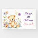 Search for teddy bear birthday banners Pink