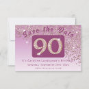 Search for 90th birthday save the dates Glitter