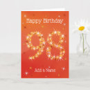 Search for 98th birthday cards Red