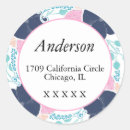 Search for floral address stickers Pink