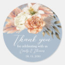 Search for blue and peach wedding stickers Botanical