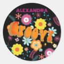 Search for flower power design stickers Groovy