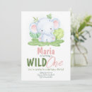 Search for safari elephant birthday invitations Wild one