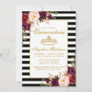 Search for floral stripes invitations Black and white stripes