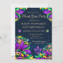 Search for mardi gras masquerade birthday invitations Green