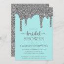 Search for teal silver bridal shower invitations Girly