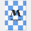 Search for blue plaid pattern magnets Gingham