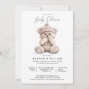 Search for bear baby girl shower invitations Modern