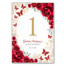 Search for gold and red table cards Floral