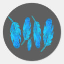 Search for watercolor feather stickers Blue
