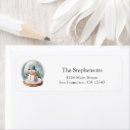 Search for snow globe return address labels Snowman