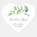 Search for rustic heart wedding stickers Greenery