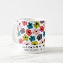Search for modern flowers design mugs Colourful flower design