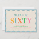 Search for colourful 60th birthday invitations Modern