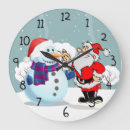 Search for holiday snowman clocks Santa