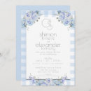 Search for blue gingham wedding invitations Simple