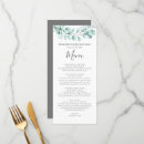 Search for greenery wedding menus Eucalyptus