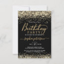 Search for any age birthday invitations Black and gold