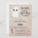 Search for the spooky one birthday invitations Pastel