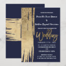Search for brushstroke wedding invitations Navy blue