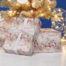 Search for pink and gold christmas wrapping paper Vintage