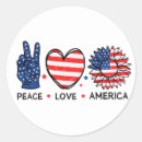 Search for red white blue peace stickers America