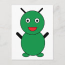 Search for cute alien postcards Green