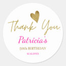 Search for 50th birthday thank you stickers Gold