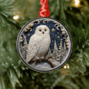 Search for white owl christmas tree decorations Winter