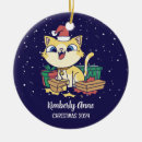 Search for santa cat christmas tree decorations Cute kitten