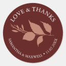 Search for autumn thank you wedding stickers Burgundy