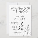 Search for girl in a martini glass invitations Hand drawn