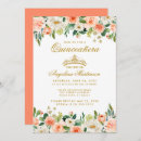 Search for coral quinceanera invitations Peach