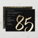 Search for gold 85th birthday invitations Typography