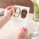 Search for 90th photo birthday invitations Black and gold