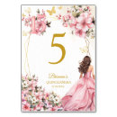 Search for gold floral table cards Mis quince anos