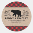 Search for red plaid return address stickers Lumberjack